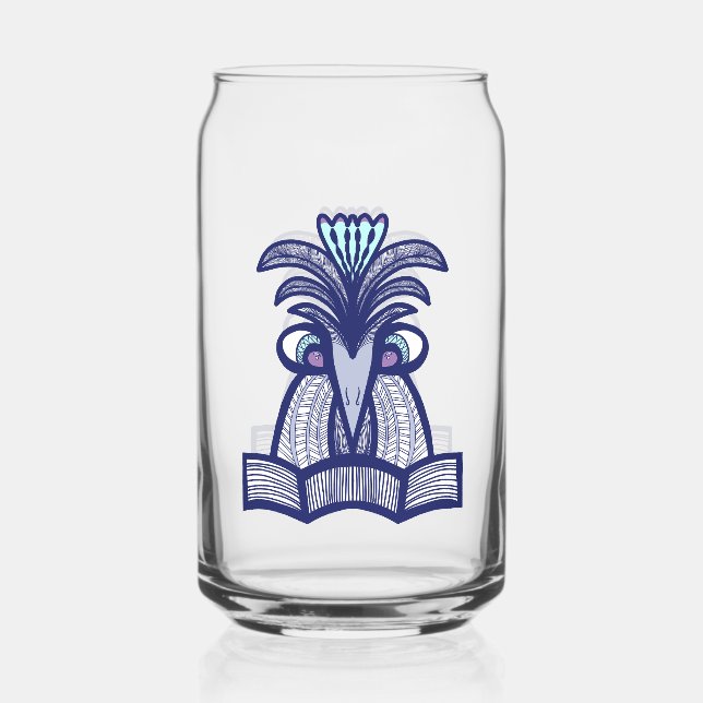 Crazy Bird Design Can Glass (Back)
