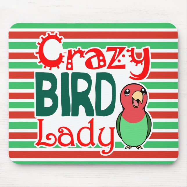 Crazy bird lady mouse pad (Front)