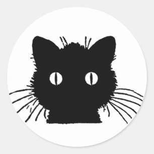 Crazy Black Cat Face stickers