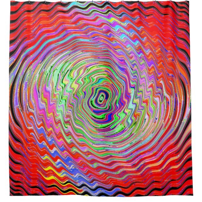 Crazy black light night.... shower curtain (Front)