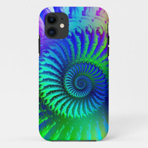 Crazy Blue Fractal Pattern iPhone 11 Case
