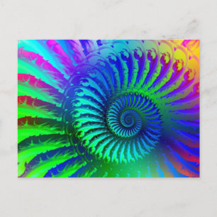 Crazy Blue Fractal Pattern Postcard