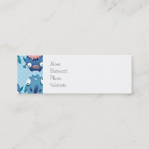 Crazy Blue Monsters Fun Creatures Gifts for Kids Mini Business Card