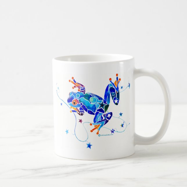 CRAZY BLUE TREE FROGS COFFEE MUG (Right)