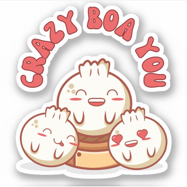 Crazy Boa You – Cute Bao Food Pun (Front)