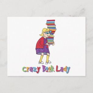 Crazy Book Lady Postcard
