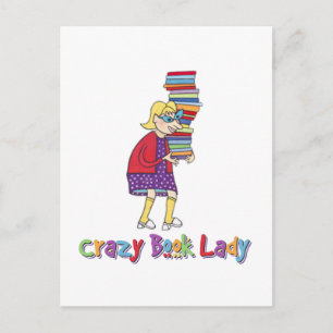 Crazy Book Lady Postcard