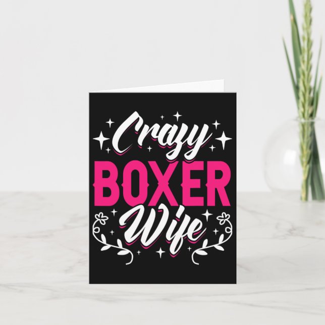 Crazy Boxer Wife Boxing  Card (Front)