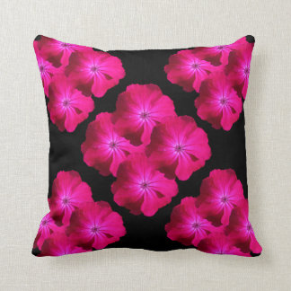 Crazy Bright Cerise Pink Flowers Cushion