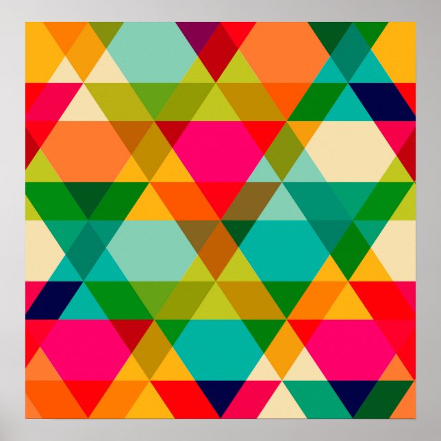 Crazy Bright Triangle Design Poster (Front)
