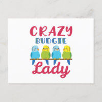 Crazy Budgie Lady Cute Funny Parakeet Owner
