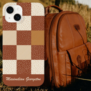 Crazy Buffalo Check in Rustic Earthtones Case-Mate iPhone 14 Case