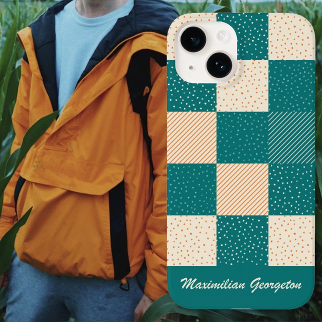 Crazy Buffalo Check in Teal and Cream Case-Mate iPhone Case (Crazy Buffalo Check in Teal and Cream Case-Mate iPhone Case by Leapfroglisics Shop)