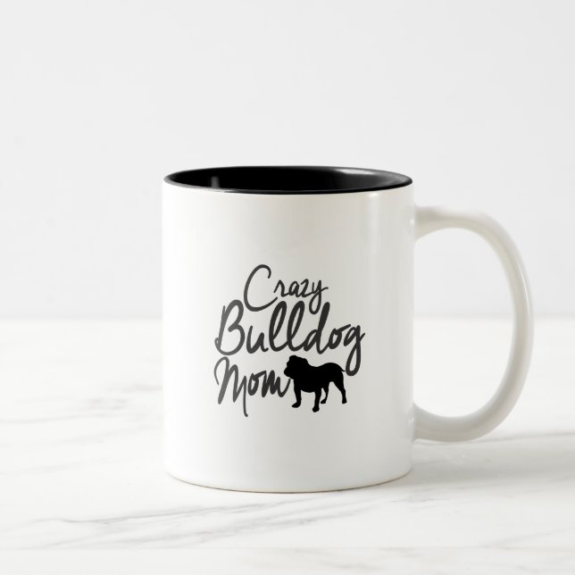 Crazy Bulldog Mum Two-Tone Coffee Mug (Right)