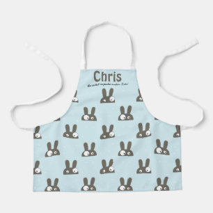 Crazy bunnies 🐰 blue 2 x custom text apron
