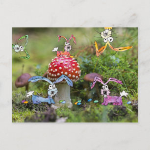 "CRAZY BUNNIES!" Postcard