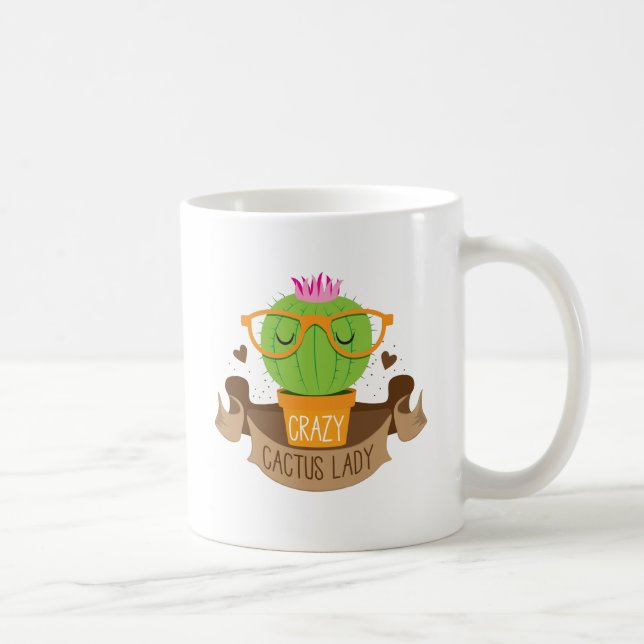 crazy cactus lady banner coffee mug (Right)