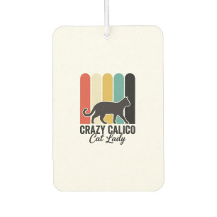 Crazy Calico Cat Lady Vintage Retro Cat Design_1 Car Air Freshener