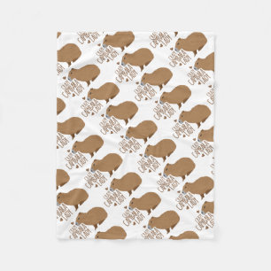 crazy capybara lady fleece blanket