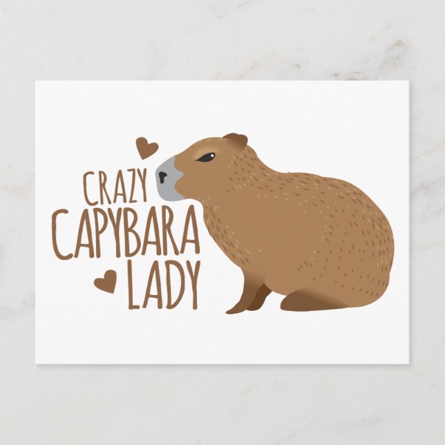 crazy capybara lady postcard (Front)