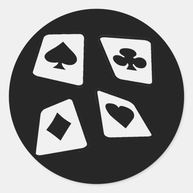Crazy Cards - B&W Classic Round Sticker (Front)