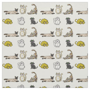 Crazy Cartoon Cats Fabric