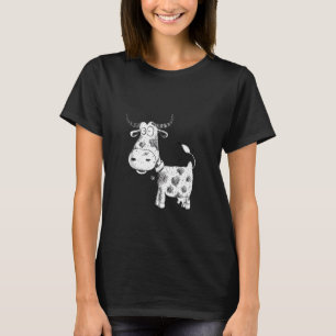 Crazy Cartoon Cow Cute Farm Animal Design For Cow T-Shirt