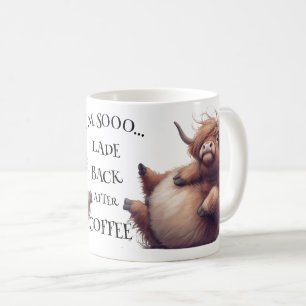 Crazy Cartoon Highland Cow Coffee Mug