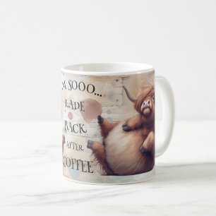 Crazy Cartoon Highland Cow Coffee Mug
