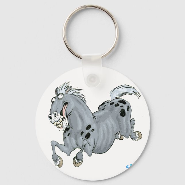 Crazy Cartoon Horse Keychain (Front)