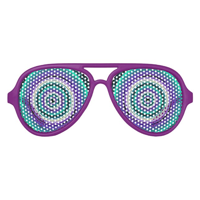 Crazy Cartoon Spiral Festive Party Glasses (Front)