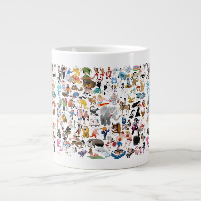Crazy Cartoons Large Coffee Mug (Front)