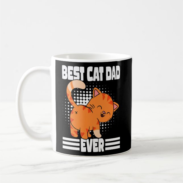 Crazy Cat Dad Cat Father Best Cat Dad Ever  Coffee Mug (Left)