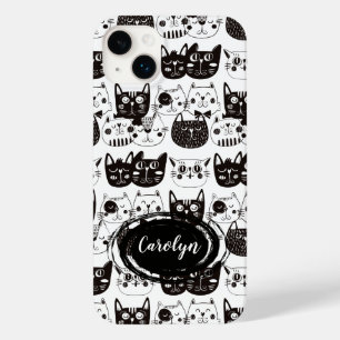Crazy Cat Faces Pattern Case-Mate iPhone 14 Plus Case