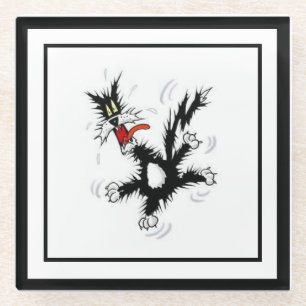 Crazy Cat Glass Coaster