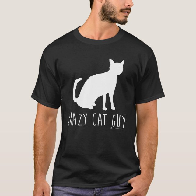 Crazy Cat Guy   Owner Meme Word T-Shirt (Front)