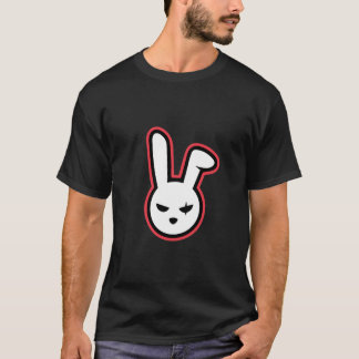 Crazy Cat illustrated cute black T-Shirt