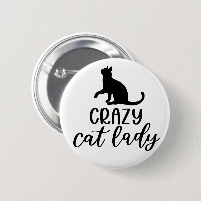 Crazy Cat Lady 6 Cm Round Badge (Front & Back)