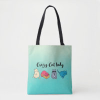 Crazy Cat Lady and 4 Cute Cats
