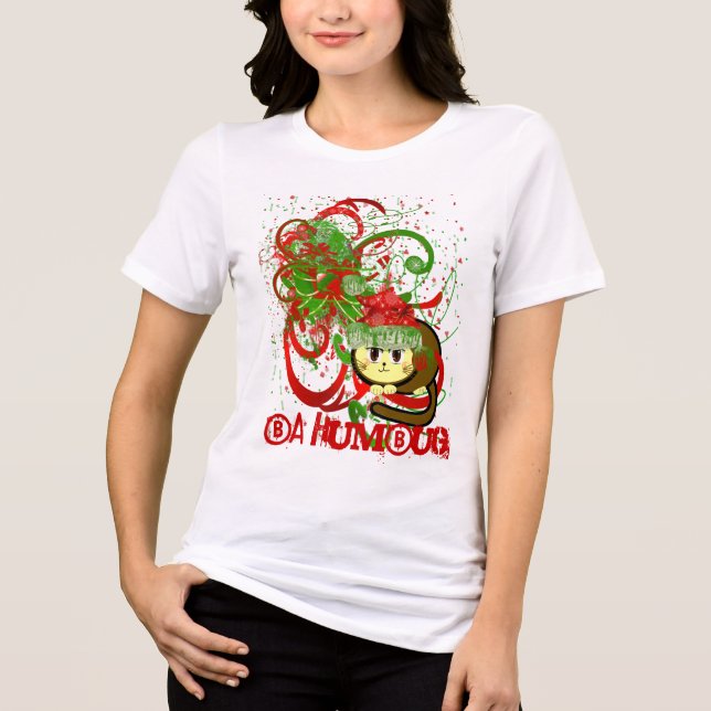Crazy CAt Lady Ba Humbug Tri-Blend Shirt (Front)