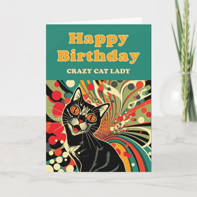 Crazy Cat Lady Birthday Card (Front)