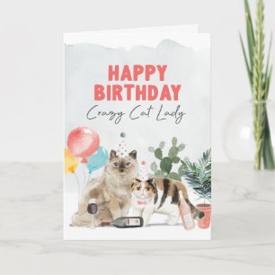 Crazy Cat Lady Birthday Card