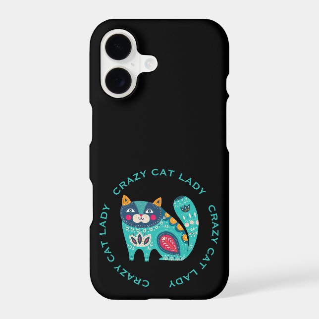 Crazy Cat Lady, Bright Stylised Cat Illustration (Back)