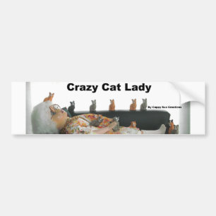Crazy cat lady bumper sticker