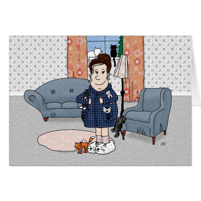 'Crazy Cat Lady' Card (Front Horizontal)