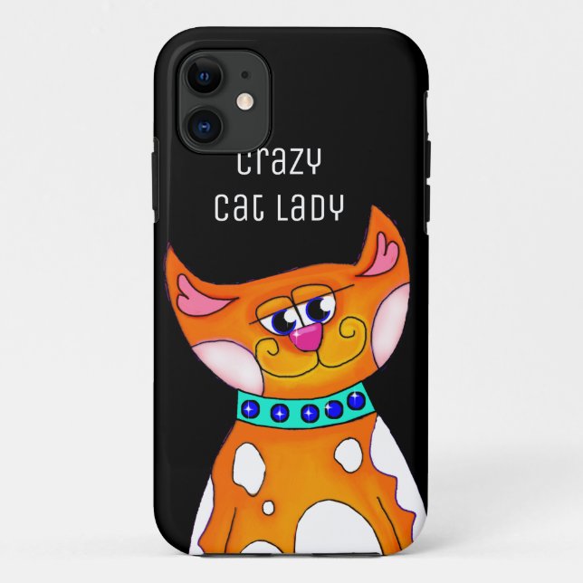 Crazy Cat Lady Cartoon Cat iPhone 5S Case (Back)