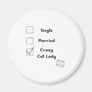 Crazy Cat Lady Cat Mum Gift Magnet