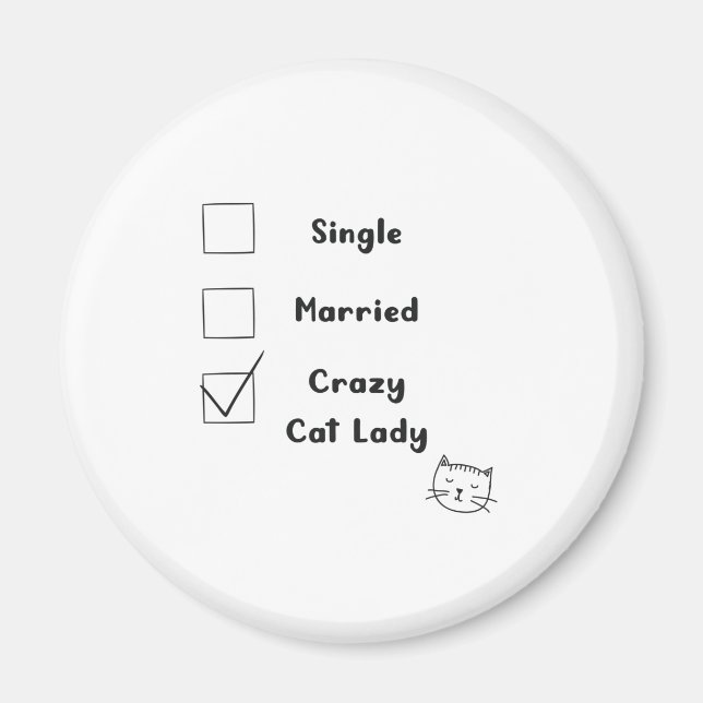 Crazy Cat Lady Cat Mum Gift Magnet (Front)