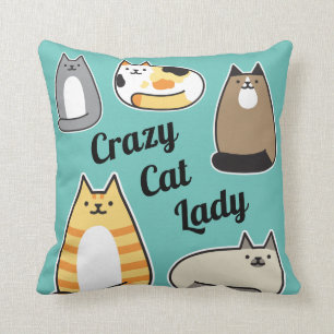 Crazy Cat Lady Cat Pattern Cushion