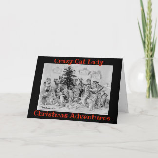 Crazy Cat Lady Christmas Adventures Christmas Card